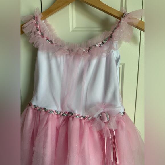 Pottery Barn Ballerina Tulle Party Dress Pink Glitter Tutu Size 7-8 - Picture 4 of 5